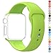 Apple Watch Band, HuanlongTM Soft Silicone Sport Style Replacement Iwatch Strap for Apple Wrist Watch (Green 38mm S/M)