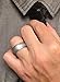 Silicone Rubber Wedding Ring for Men- 5 Pack Step Edge Comfortable Low Profile Design. Black, Brown, Camo, Blue & Grey