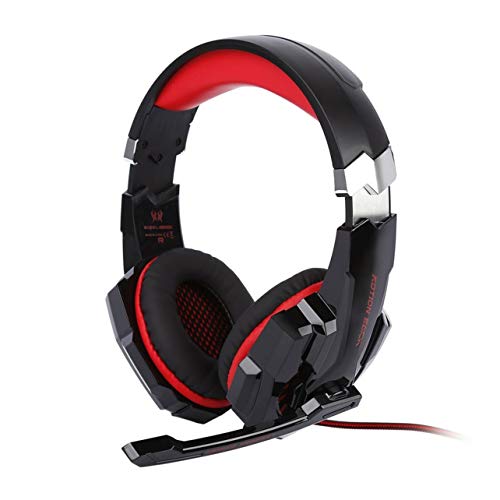 Dalkeyie G9000 Over-Ear Gaming Headset 3.5mm Game Headphone Earphone with Microphone LED Light for Laptop Tablet Mobile Phones Headband - Thumbnail 6