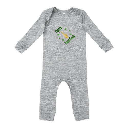 Cute Rascals Future Band Geek Saxophone Cotton Long Sleeve Envelope Neck Unisex Baby Legged Long Rib Coverall Bodysuit - Oxford Gray, 18 Months