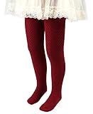 CHUNG Toddler Little Girls Cotton Footed Tights Wave Knit Soft Stretchy Multi Color