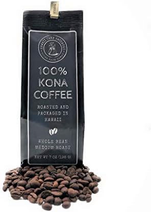 100% Kona Coffee - Whole Bean, MEDIUM ROAST, Freshly Roasted And Packaged In Hawaii (7 Ounces)