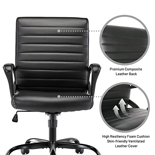 Home Office Chair, Ergonomic Computer Chairs, Bonded Leather Swivel