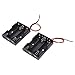 SODIAL(R) 2 Pcs Black Red Cable Plastic 3 x 1.5V AA Batteries Cell Box Holder