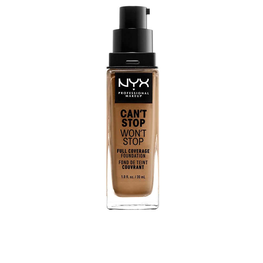 NYX Professional Makeup Can't Stop Won't Stop Full Coverage Foundation, Long Lasting, Waterproof, Vegan Formula, Matte Finish, Shade: Golden