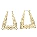 GemGem Jewelry Triangle Hollow Casting Bamboo Pincatch Earrings (2.5 Inches, Gold Tone)