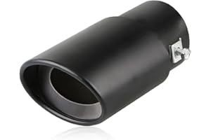 8SANLIONE Exhaust Tips Stainless Steel, Car Exhaust Tail Muffler Tip Pipes Muffler Modification, Inlet 2.5" Outlet 3.2" Polished Finished Tail Pipe, Auto Replacement for Most Cars Sedans Trucks (Black/Straight)