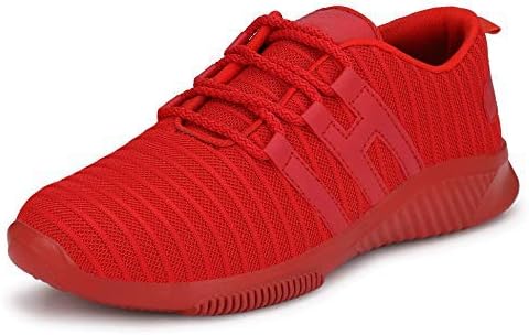 Shoe Fab Men's Air-5 Mesh Sports Sneakers Ultralight Stylish Sports & Running Shoes for Men & Boys Black