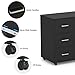 Tribesigns 3-Drawer File Cabinets, Large Wood Mobile Lateral Filing Cabinets Printer Stand with Storage Shelves and Wheels for Home Office (Black)