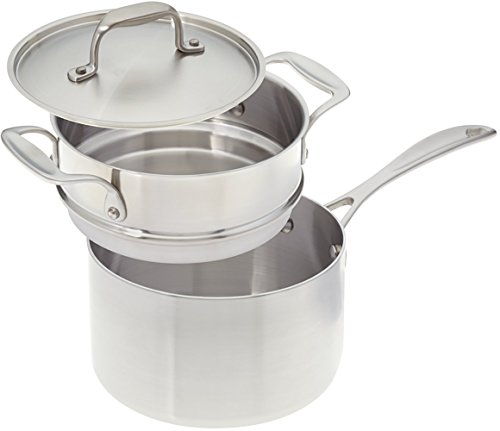 American Kitchen - 3-quart Premium Stainless Steel Saucepan with Double Boiler Insert and Cover - Thumbnail 5