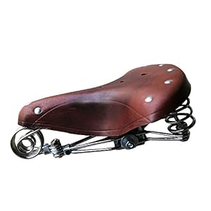 TentHome Leather Bike Saddle Vintage Cycling Bicycle Seat Classic Saddle Spring Rivet