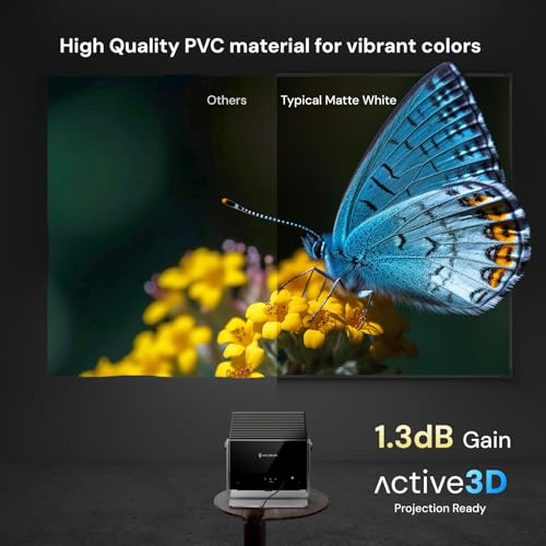 Valerion 150-inch Fixed Frame Projector Screen, 1.3dB Gain, 80% Picture Quality Enhancement, 4K/8K Ultra HD, 3D Compatible, Works with Long Throw, Short Throw & Ultra Short Throw Projectors
