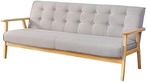 Allead 家具专门店 ソファ 超激安 ソファー 3人掛け 3pソファ モダン ファブリック 北欧 天然木 レトロ グレー