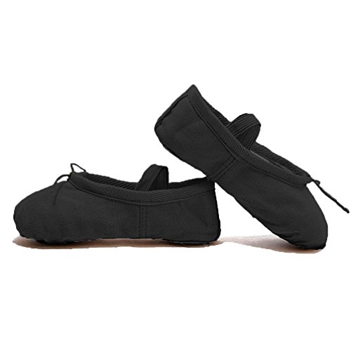 Ballet Flats for Women Canvas Ballet Shoes Ballet Slippers Shoes Split Sole Yoga Dance Shoes Black