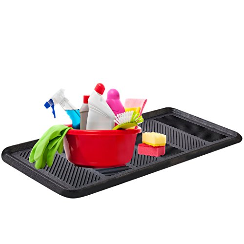 SafetyCare Heavy Duty Flexible Rubber Boot Tray Door Mat 32 x 16 - Multi-Purpose for Shoes, Pets, Garden, Entryway, Pet Feeding Tray, Cat Litter Tray - 6 pack - Thumbnail 4