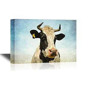 A Cow on Vintage Background