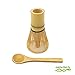 Bamboo Whisk (Chasen) and Hooked Bamboo Scoop (Chashaku) - Matcha Tea Whisk for Matcha Tea Preparation - MATCHA DNA Brand - Traditional Matcha Whisk Made from Durable and Sustainable Golden Bamboo