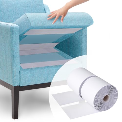4.4''×16.5 Feet White Heavy Duty Hook and Loop Tape Adhesive, Keep Couch Cushions from Sliding or Blowing at Outdoor, No Punching Wall Mounting Picture Frames, Keep Your Carpet Rugs in Place
