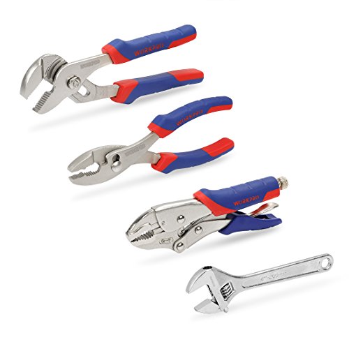 WORKPRO Pliers Set 4piece Locking Plier Slipjoint Plier Groove Joint Pliers and Adjustable