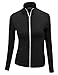 Doublju Womens High Neck Zip-up Cardan in Stretch Cotton Cardigans