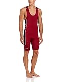 Asics Men's Unrestrained Wrestling Singlet (Cardinal/Black)