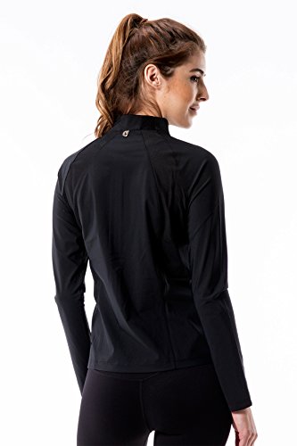 Kurve Sport Women's Lightweight Active Performance Track Jacket (Large, Black) - Thumbnail 3