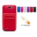 Hyperion Samsung Galaxy Note II Extended Battery HoneyComb Kickstand TPU Case Red