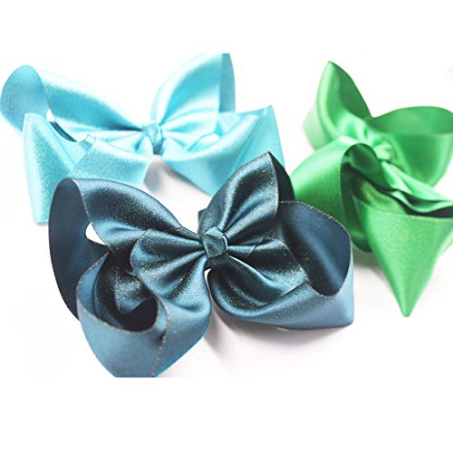 20PCS Girls Hair Bows Clips 6Inch Glitter Grosgrain Ribbon Hair Bows Alligator Hair Clips Hair Accessories for Baby Girls Toddlers Kids Children Teens - Thumbnail 4