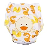1pc Baby Girl Boy Pee Potty Training Pants Washable Cloth Diaper Nappy Underwear (L(fit for 12-24months), Duck)