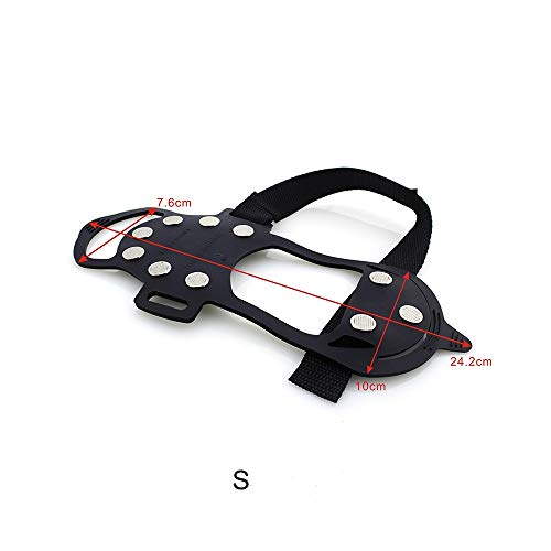 ENJOY OUTDOOR Ice Cleat Crampons and Tread,Cleats for Walking, or Hiking on Snow and Ice,Cleat Over Shoe/Boot Anti Slip 10 Steel Studs Slip-on Stretch Footwear (Small (US Women:4-6 / Men:4.5-6))