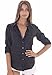CAMIXA Women's Linen Button-down Two Pockets Shirt Go Casual Chic