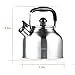 Whistling Tea Kettle Stainless Steel Teapot for Stove Top - Thin Base - Fast Boil - 3.7L/4Qt - by AMFOCUS