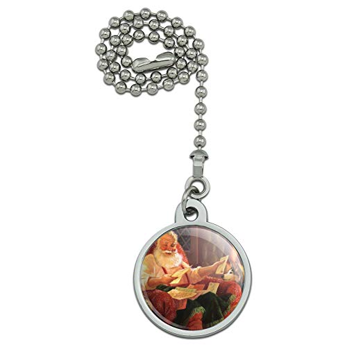 GRAPHICS & MORE Christmas Holiday Dear Santa Reading Letters Ceiling Fan and Light Pull Chain