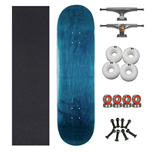 Stoked Ride Shop Blank Skateboard Complete | 7.75" (Blue | Complete w/Hardware, Wheels, Trucks, Tape) - Thumbnail 2