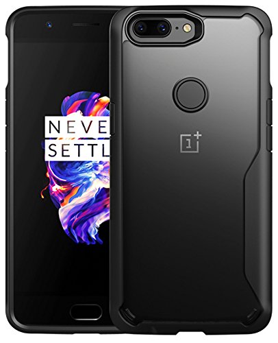 OnePlus 5T Case,Ultra Hybrid [2nd Generation] Clear Air Cushion Technology Bumper Matte TPU Soft Rubber Silicone Back Phone Cover for One Plus 5T Five (2017 Release) Black [Not Fit OnePlus5 ]