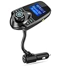 Nulaxy Wireless In-Car Bluetooth FM Transmitter Radio Adapter Car Kit with 1.44 Inch Display and USB Car Charger