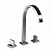 Aquafaucet Waterfall 8-16 Inch Brushed Nickel 3 Holes 2 Handles Widespread Bathroom Sink Faucet Commercial