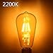 Dimmable Vintage Edison LED Light Bulb, KEDSUM 6W ST64 Edison Bulbs, 2200K Warm White, 350LM, 8 LED Filament Save Energy, Gold Plated Glass and E26 Nickel Plated Shell Base, 60W Equivalent