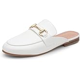 Shoe Land Mules for Women – Slip-On Mules & Flats Shoes with Buckle, Closed Round Toe | Backless Loafers, Business Dress Slides & Casual Comfortable Work Shoes