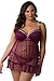 Velvet Kitten Pretty Plus Size Babydoll 512156Q 1X Wine