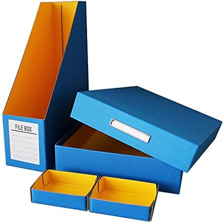 Amazon Takemeki デスクボックス ３点セット お道具箱 B5サイズ収納可能 ファイルボックス サイズ収納可能 仕切箱2つ 外側 ブルー 内側 イエロー 収納ボックス マガジンファイル ファイルスタンド 仕切箱2つ付き おどうぐばこ 文房具 オフィス用品