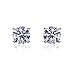 14K White Gold Round Cubic Zirconia Basket Setting Solitaire Stud Earrings (Other Sizes)