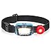 Albrillo LED Headlamp with Red Light Option, 5 Modes Waterproof Headlight, Battery Powered Helmet Light for Camping Hiking Running Hunting