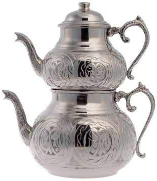 Turkish Traditional Tea Pot Teapot Set Tea (silver)