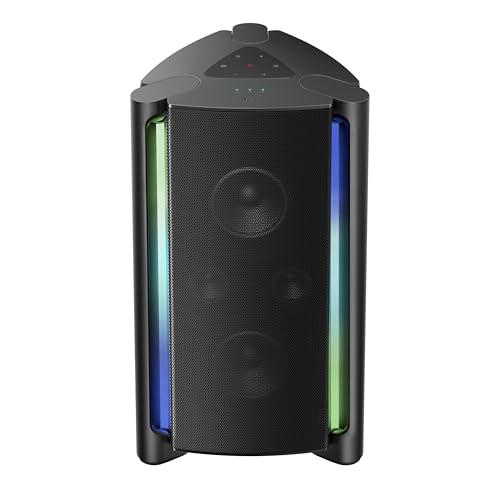 TCL TP200K Portable Bluetooth Party Speaker with 5 RGB Dynamic Light Shows, 12 Hr Battery, and IPX4 Splash-Proof Rating