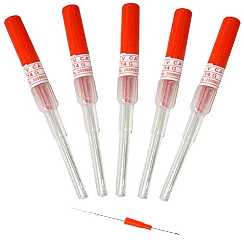Nose Septum Ear Body Piercing Needles/IV Catheter Needles-Beach Body Art Supply IV Needle Piercing Needles Kit Piercing IV Needles With Catheter Body Piercing Needle IV Kit 14G Gauge 10Pcs