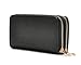 Hoxis Multi-purpose Generous Faux Leather Purse Organizer Double Zip Around Large Wallet with Wristlet