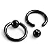 PiercingJ 8pcs 6-12mm Stainless Steel Captive Bead Ring CBR Hoop Helix Tragus Ear Lobe Earring Nose Ring