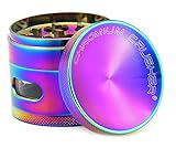Chromium Crusher 2.2 Inch 4 Piece Tobacco Spice Herb Grinder - Pick Your Color (Rainbow with window)