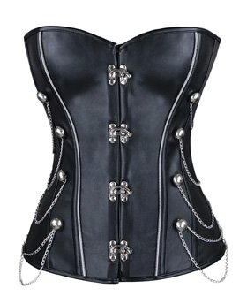 Killreal-Womens-Steampunk-Gothic-Spiral-Steel-Boned-Leather-Corset-with-Chain